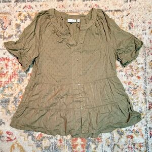 Olive Green Tiered Top